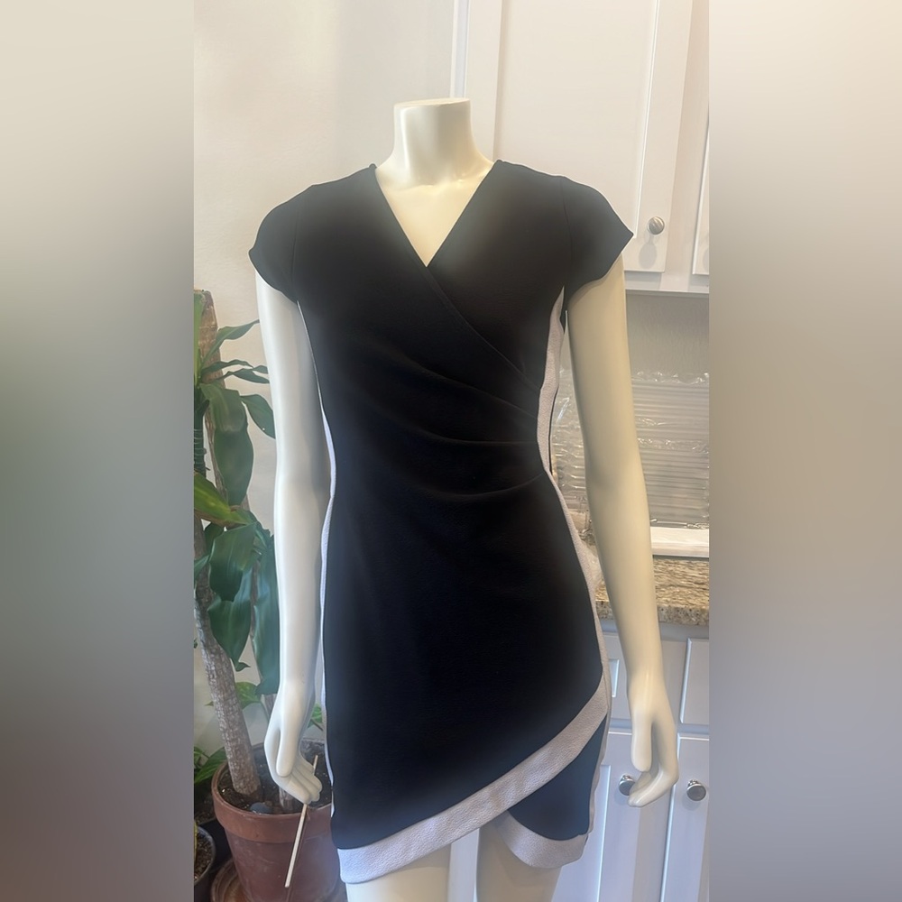 Black and White Cap Sleeve Dress